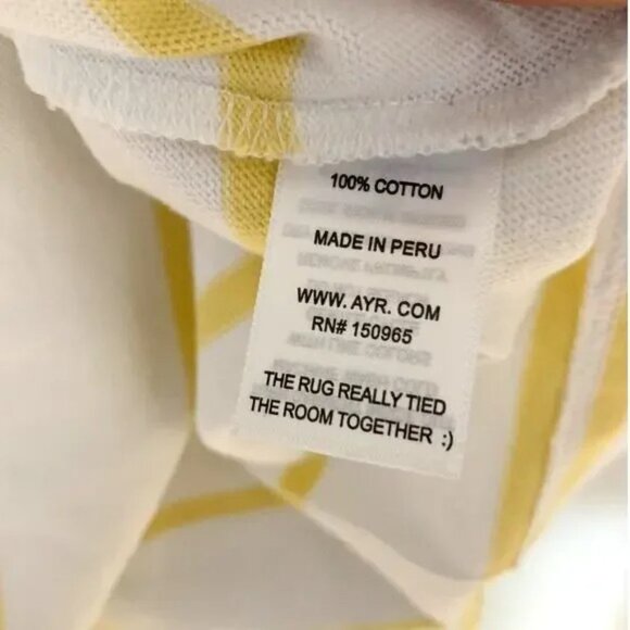 NWT AYR The Capital T White Yellow Stripe Knit Short Sleeve Tee - Picture 4 of 7
